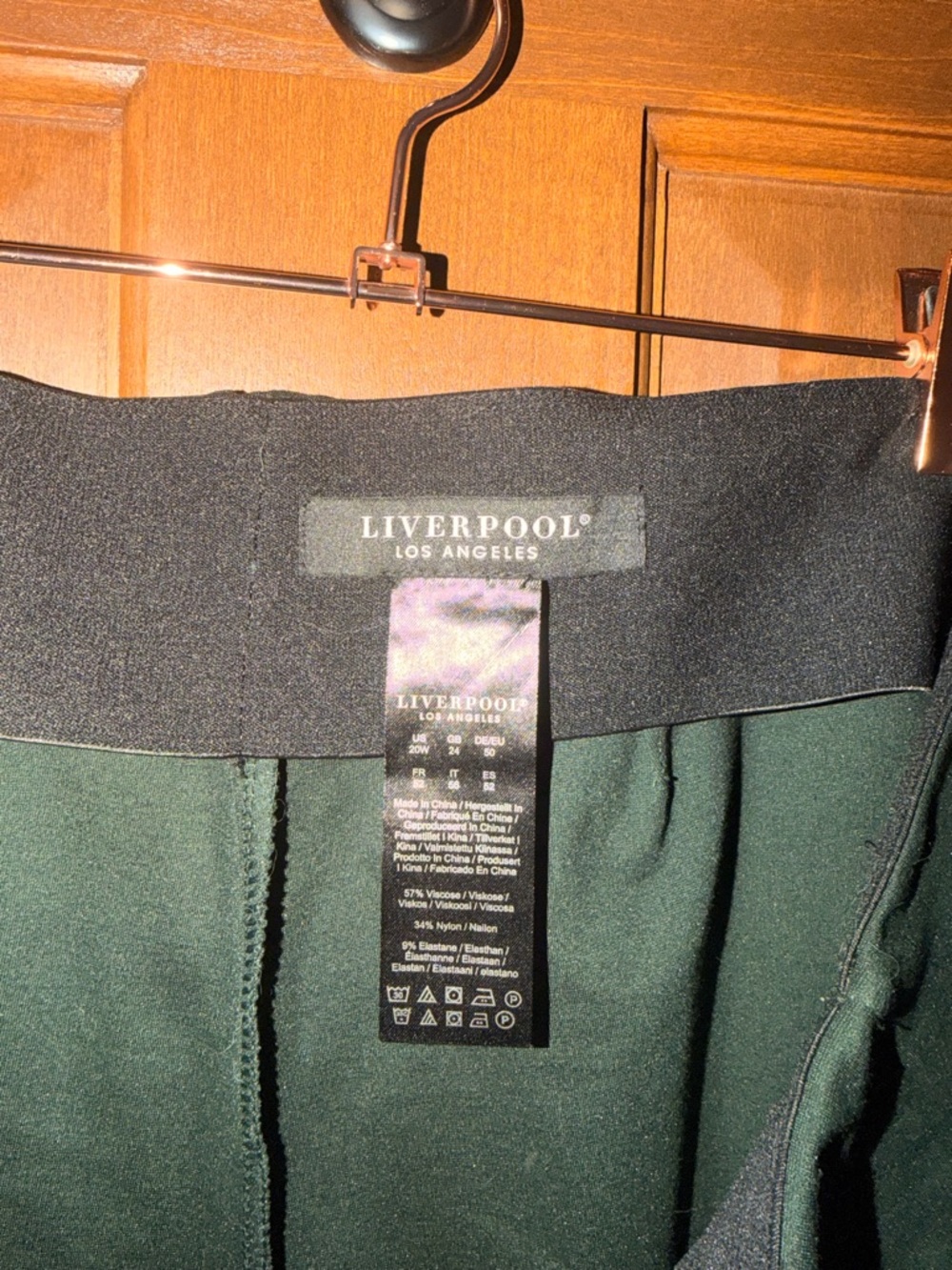 Liverpool Dark Green Slim Zip-Pocket Dress Pants - Picture 2 of 3